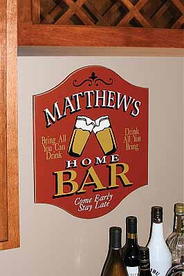 Hortense B. Hewitt 10190P Home Bar Sign