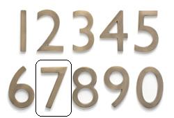 3582ab-7 Solid Cast Brass 4 Inch Floating House Number Antique Brass "7"