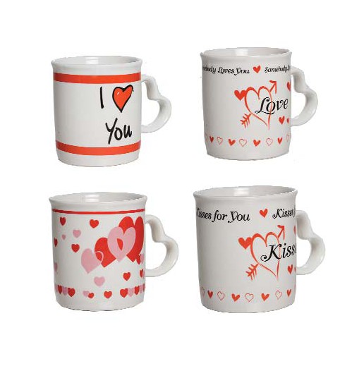 83439 Valentines Day Mug With Heart Shape Handle - Pack Of 72