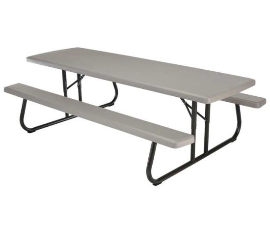 80123 8 Ft Commercial Foldable Picnic Table - Putty