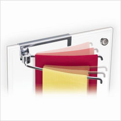 LYNK 601700DS Over Cabinet Door Organizer With Pivoting Towel Bar - Chrome