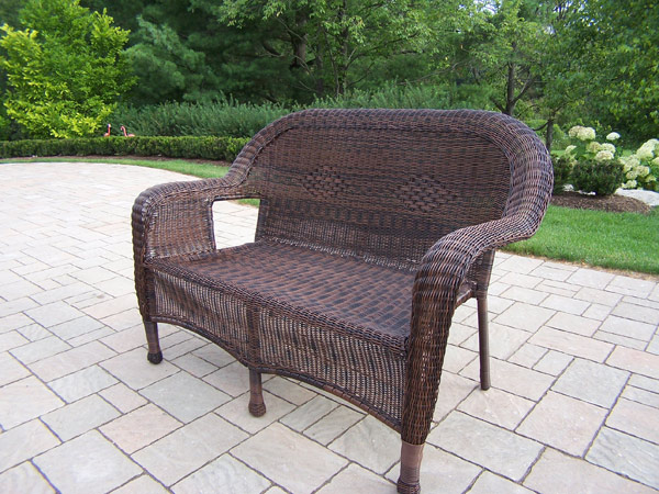 Oakland Living Corporation 90027LCF Resin Wicker Loveseat