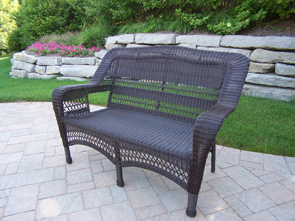 Oakland Living Corporation 90027LALCF Resin Wicker Aluminum Frame Loveseat