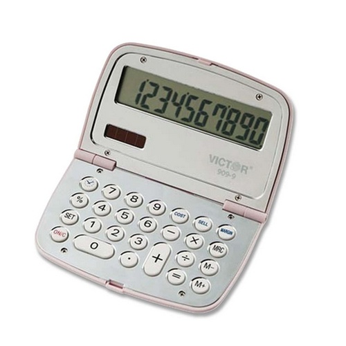 Victor 9099 Breast Cancer Awareness Compact Calculator VCT9099 Pack of 5