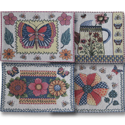 Butterfly Chair Covers on Eros Hosiery Nid164 P Spring Butterfly Tapestry Placemats Case Of 144