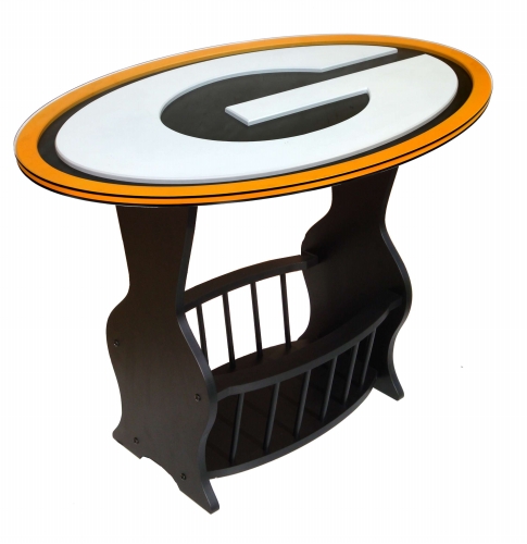 Adventure Furniture N0537GBP Green Bay Packers Logo End Table