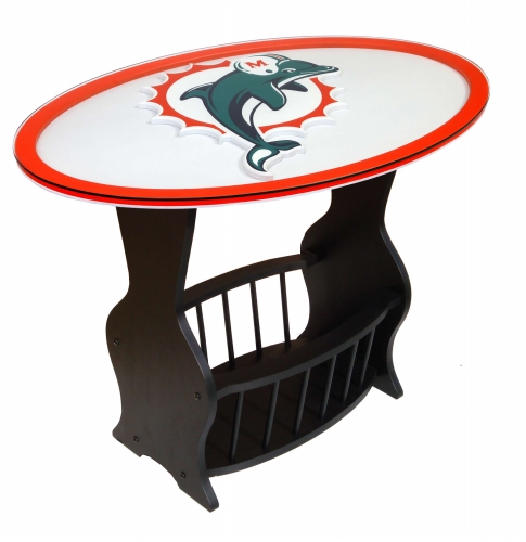 Adventure Furniture N0537MIA Miami Dolphins Logo End Table