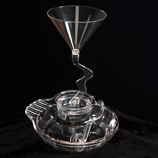 Creative Bath Products CC1011 / CC1055 The Hands Free Appetizer amp; Martini Glass Party Set