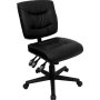 Go-1574-bk-gg Black Leather Mult-function Task Chair