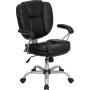 Go-930-bk-gg Black Leather Computer Task Chair