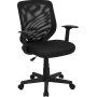 Lf-w-95a-bk-gg Black Mesh Office Chair With Mesh Back And Mesh Fabric Seat