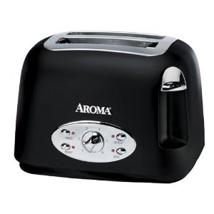 Aroma Ats272Mb 2 Slice Matte Black Toaster