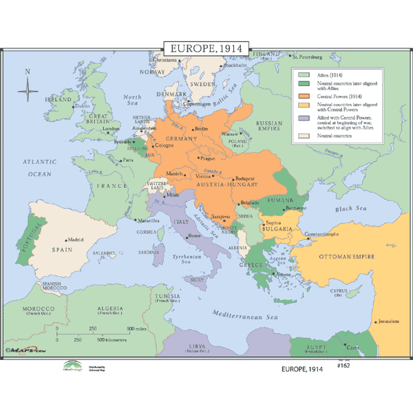 Universal Map 762550600 no.162 Europe 1914. $201.15