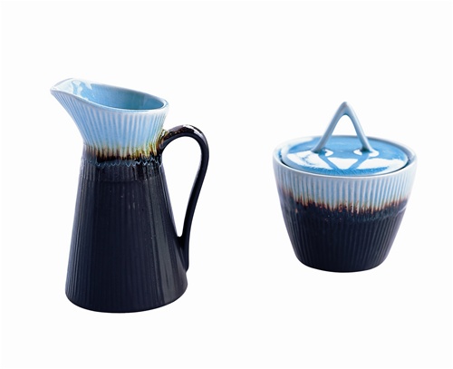 CaldoFreddo Dinnerware CFS1911 KonTiki Collection Blue Sugar Bowl  Creamer Set