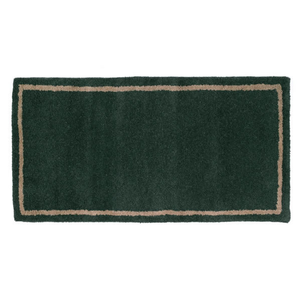 Chimney 61155 Woodfield Green with border Contemporary Rectangular Rug Wool 22 in. X 44 in.