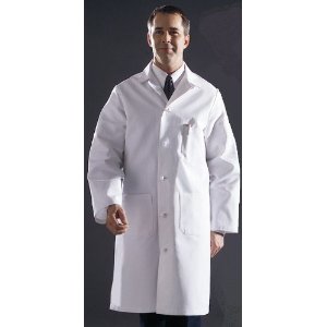 Medline 317TNS30 Lab CoatMenamp;apos;SWhtFullKnot Button