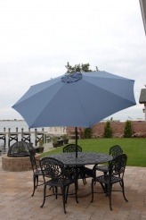 Umb-201blu 9 Ft. Market Umbrella Allum- Crank- And Tilt- Denim Blue