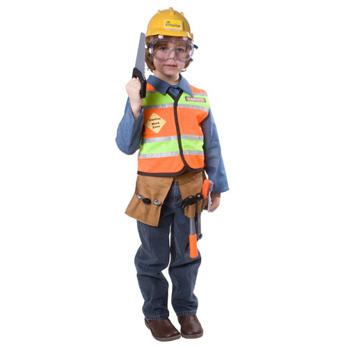513-l Construction Worker Child Costume - Size Large
