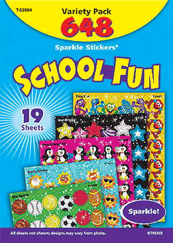 . T-63904 Sparkle Stickers School Fun