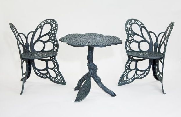 3-piece Antique Design Metal Butterfly Bistro Set - Antique