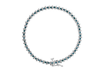 Fine Jewelry Vault BR3009DBl101 Blue Diamond Bracelet 14K White Gold 1.00 CT Diamonds