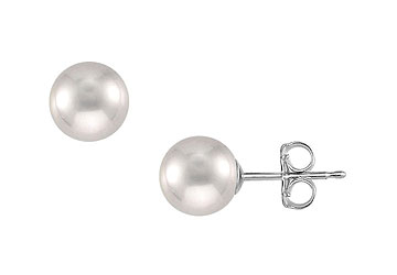 Fine Jewelry Vault ER14WAKAG10101 Akoya Cultured Pearl Stud Earrings 14K White Gold 10mm