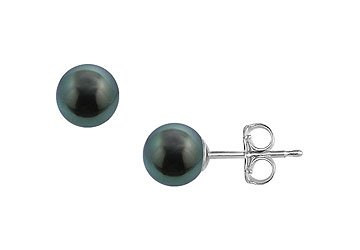 Fine Jewelry Vault ER18WTHPC08AAA109 Tahitian Pearl Stud Earrings 18K White Gold 8 MM