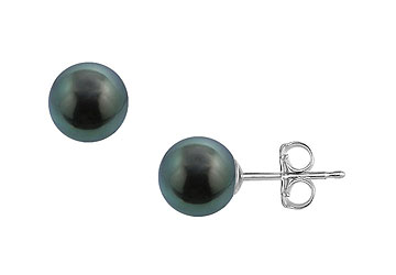 Fine Jewelry Vault ER18WTHPC10AAA109 Tahitian Pearl Stud Earrings 18K White Gold 10 MM