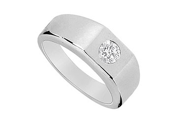 Fine Jewelry Vault M216W14D101 Mens Diamond Ring 14K White Gold 0.25 CT Diamonds Size: 7