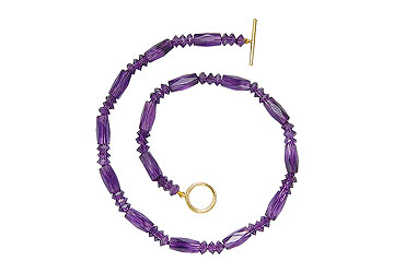 Fine Jewelry Vault AMC525101 Amethyst Necklace 14K Yellow Gold 75.00 CT TGW