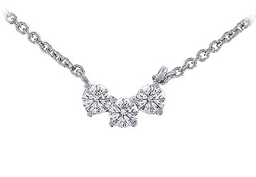 Fine Jewelry Vault NC277D101 Three Stone Diamond Necklace 14K white Gold 1.00 CT Diamonds