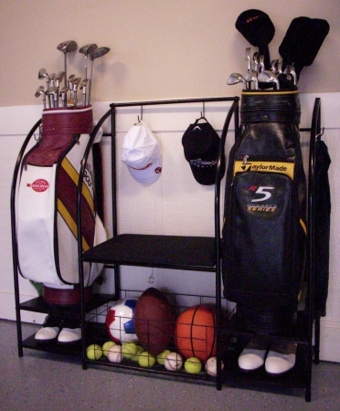 JJ International S9631 Double Golf Organizer With Bench Black