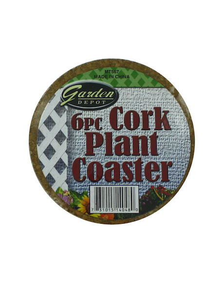 Bulk Buys MT567 6Pc 4 in. Cork Plant Coaster  Pack of 96