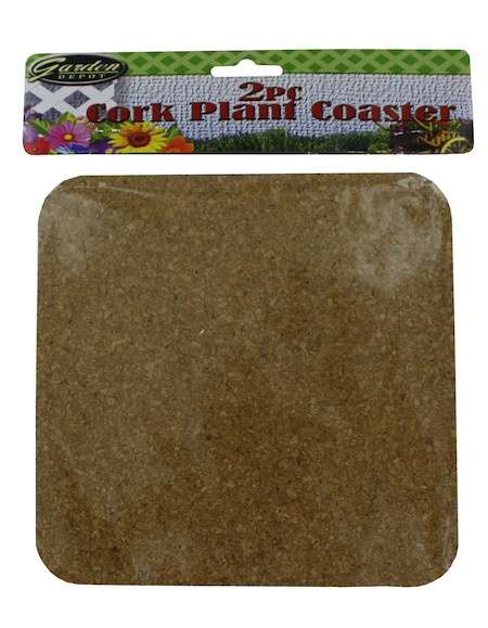 Bulk Buys MT568 2Pc 7 in. Cork Plant Coaster  Pack of 96