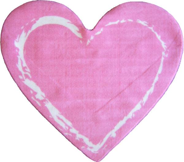 La Rug Fts-055 3539 Fun Time Shape Pink Heart- Multi-color