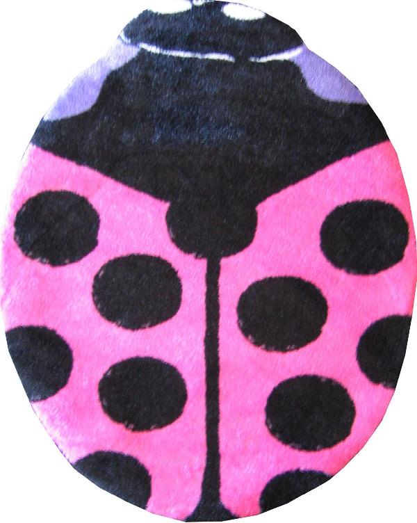 La Rug Fts-074 3539 Fun Time Shape Pink Lady Bug- Multi-color