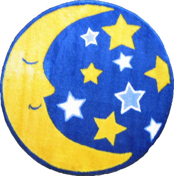 La Rug Fts-123 31rd Fun Time Shape Moon & Stars- Multi-color