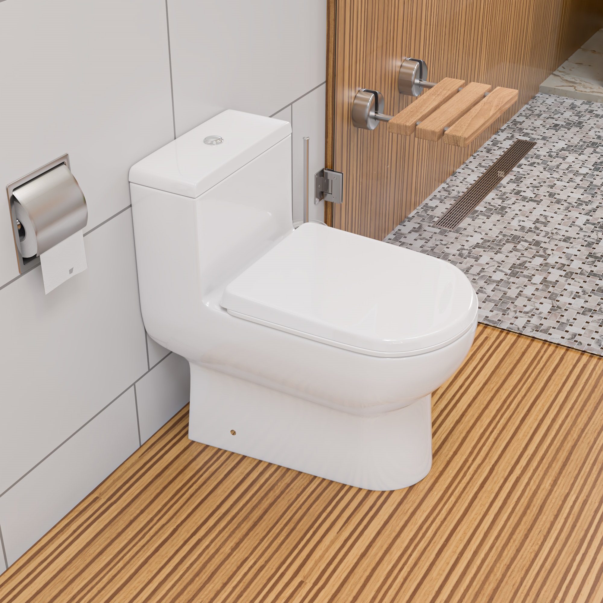 Dual Flush One Piece Eco-friendly Ceramic Toilet