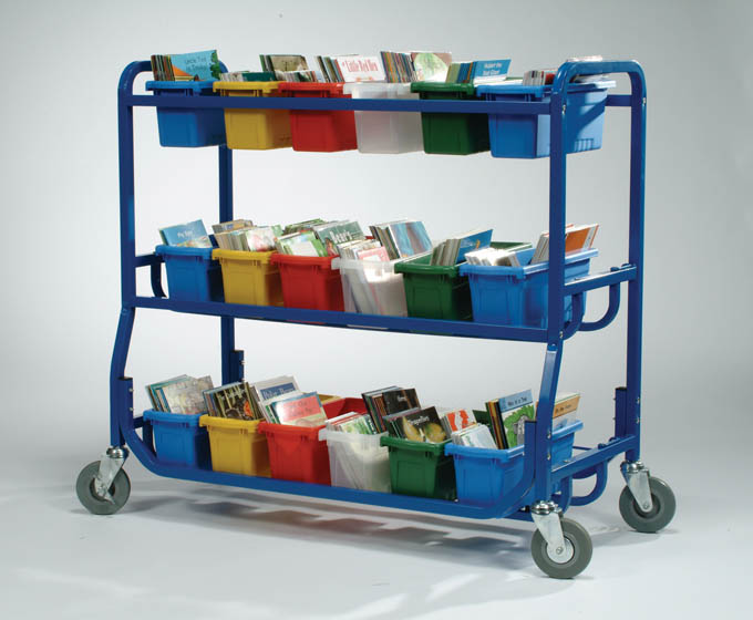 Lw430-18 Library On Wheels With 18 Small Tubs