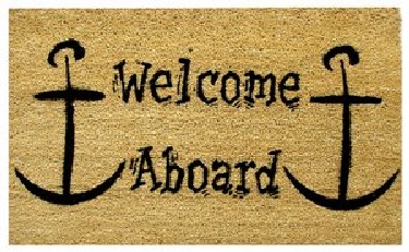 Home & More 12009 Welcome Aboard - Vinyl Back Mat - 18 X 30 Inches