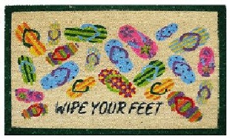 Home & More 12050 Lots Of Flip-flops - Vinyl Back Mat - 18 X 30 Inches