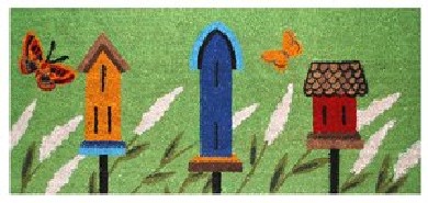DC MILLS 26135 Birdhouses  Vinyl Back Mat 18 X 40 Inches