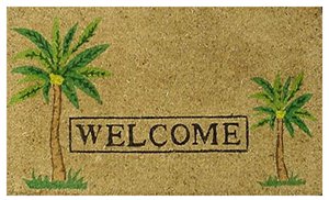 Home & More 12052 Palm Welcome Mat Vinyl Back Mat 18 X 30 Inches