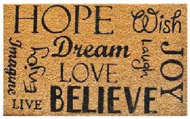 Home & More 12048 Hope-dream-believe Vinyl Back Mat 18 X 30 Inches