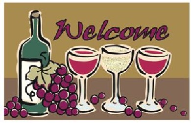 DC MILLS 72023 Wine Welcome Vinyl Back Mat 18 X 30 Inches
