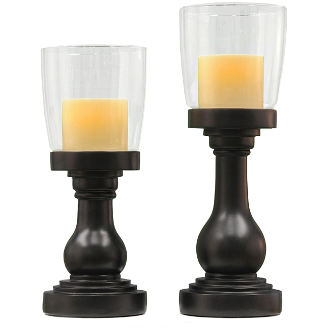 Wwhp 310050001 CandleTEK Black Hurricane Flameless Candle Holders and Candles
