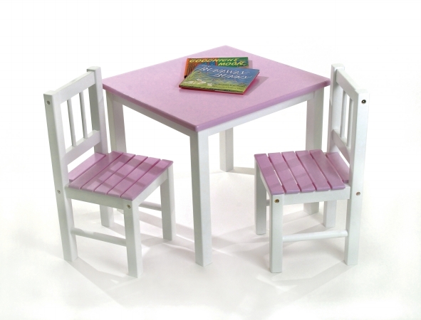 Lipper 513PK Pink/White Table and Chair