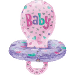 UPC 026635098540 product image for Mayflower Balloons 13939 59 Inch Baby Girl Pacifier Foil - Package | upcitemdb.com