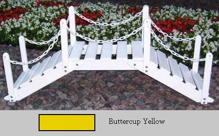 Prairie Leisure Design 47B Buttercup Yellow Decorative Garden Bridge With Posts And Chain Buttercup Yellow