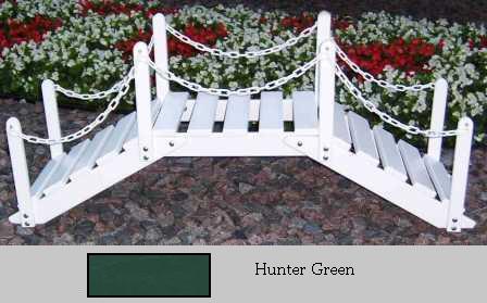 Prairie Leisure Design 47B Hunter Green Decorative Garden Bridge With Posts And Chain Hunter Green